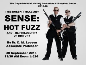 Hot Fuzz and History 30 Sept, 11:30